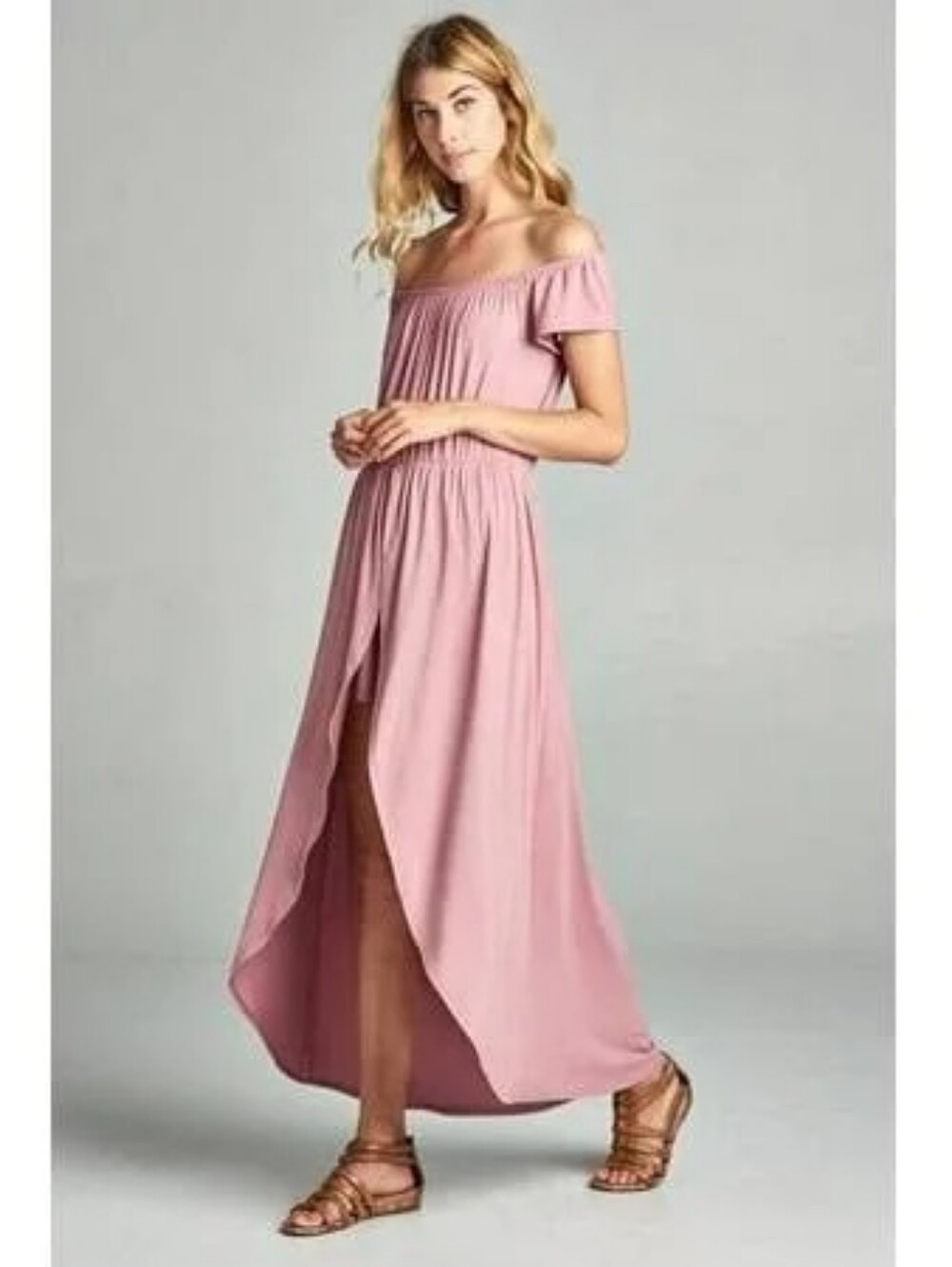 Emerald Off Shoulder Romper Maxi